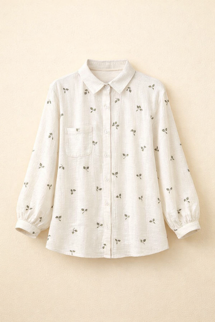 SANKI White Regular Fit Button-Detail Classic Collar Shirt for Women