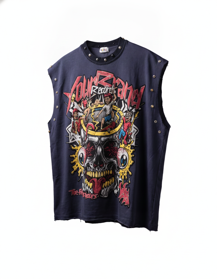 Skull Riot Sando Oversized — Blue