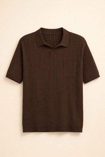 SANKI Brown Regular Fit Casuals T-shirt for Men