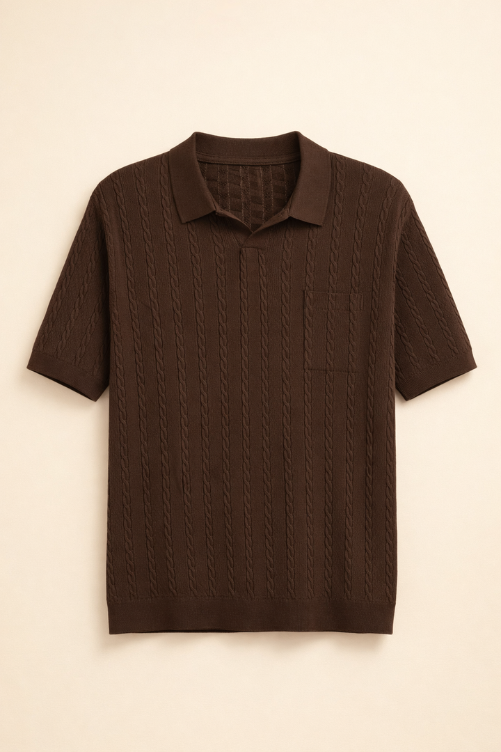 SANKI Brown Regular Fit Casuals T-shirt for Men