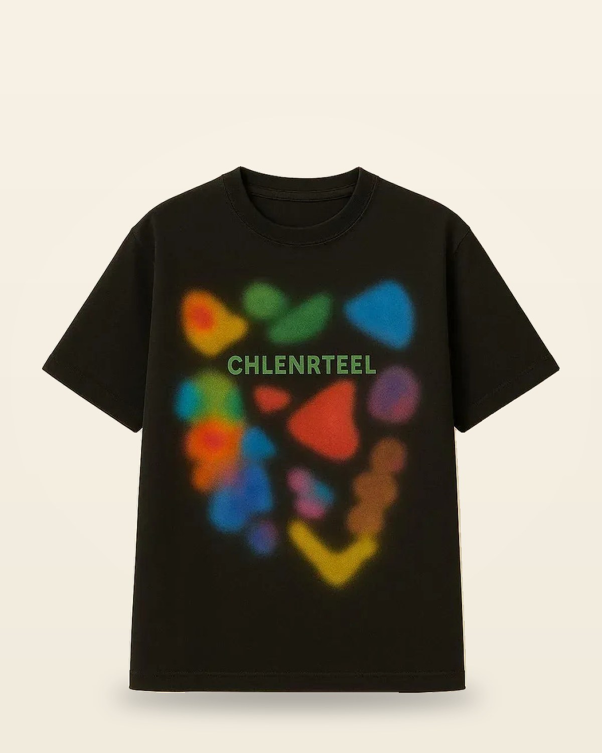 Abstract Spray Art Tee — Black Half Sleeve Fit