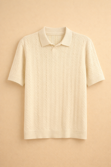 SANKI Cream Relaxed Fit Casuals T-shirt for Men