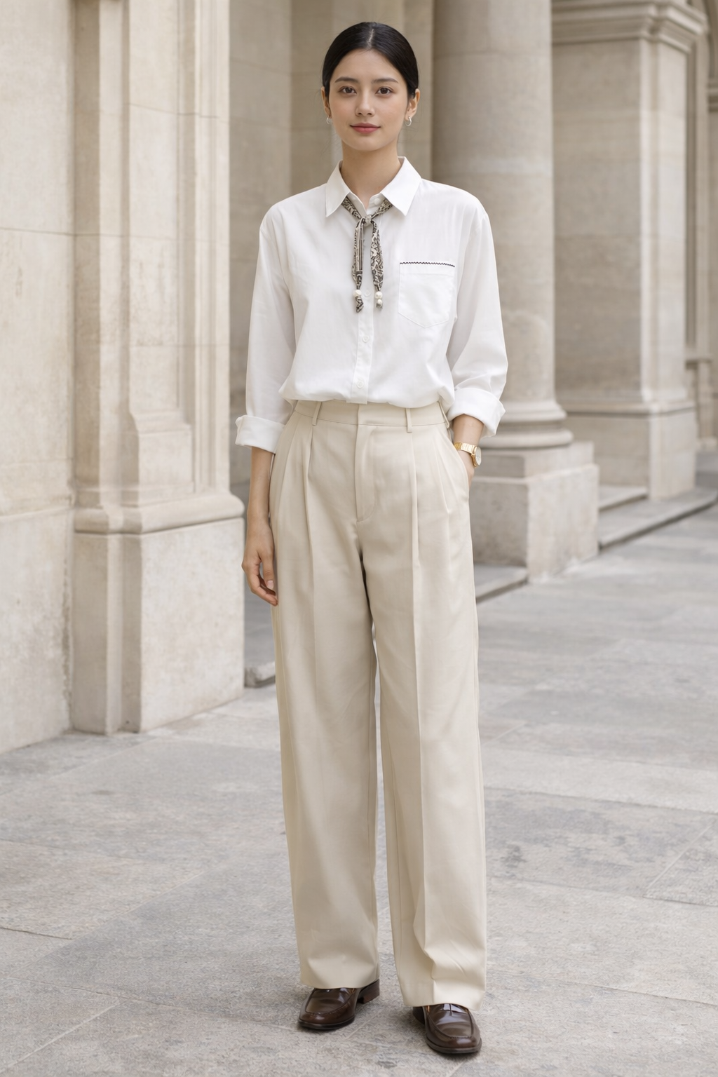 White Casuals Shirt by SANKI — regular fit women's streetwear