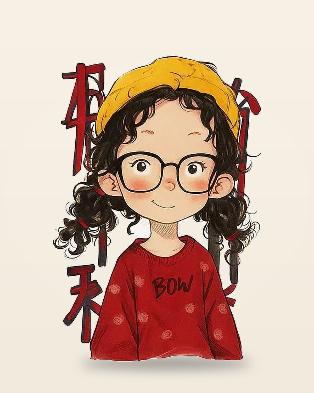 Anime Girl Graphic Tee — Oversized White Cotton