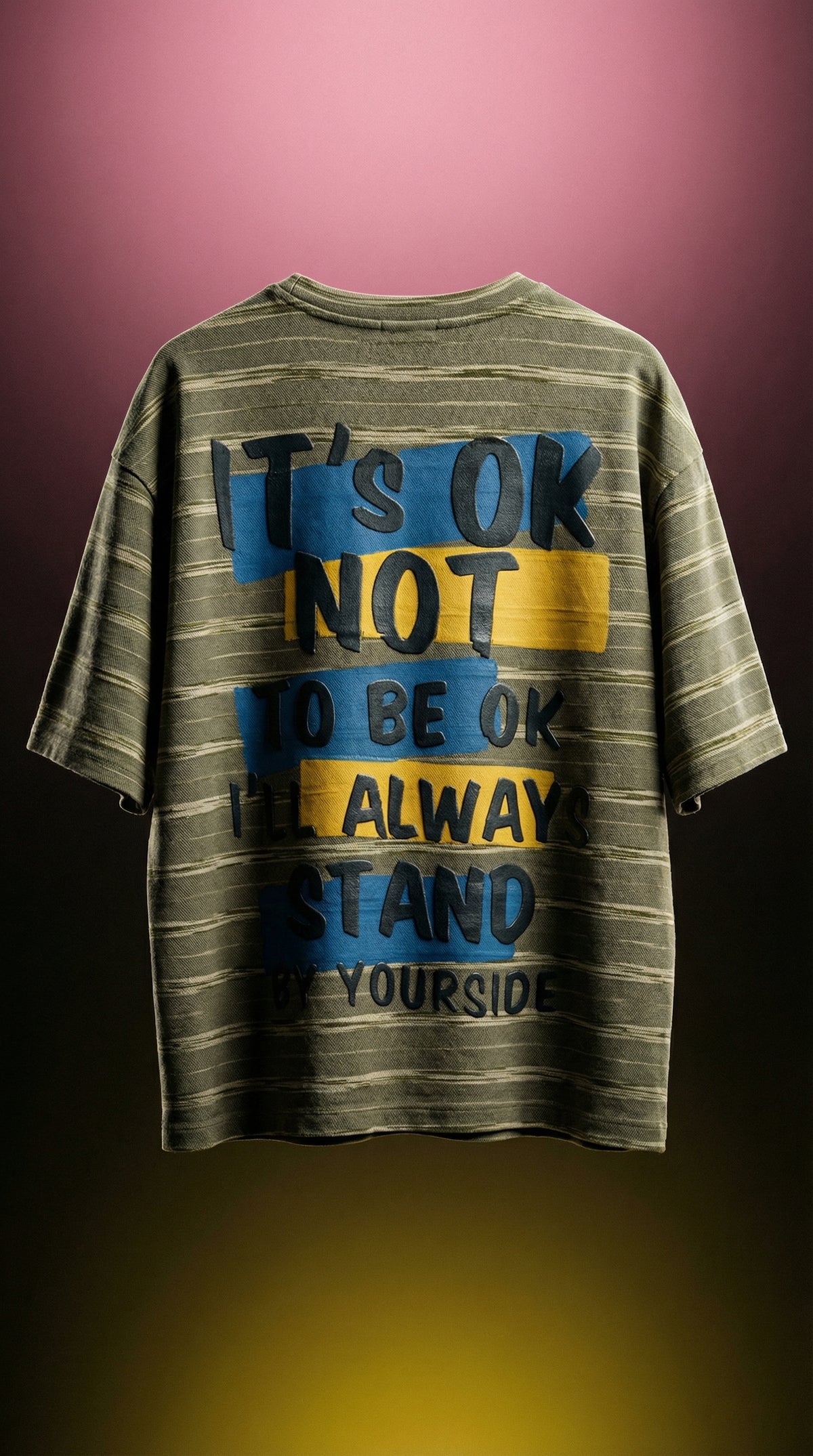 Graphic Print Oversized Tee — Green Drop Shoulder Fit — view 5