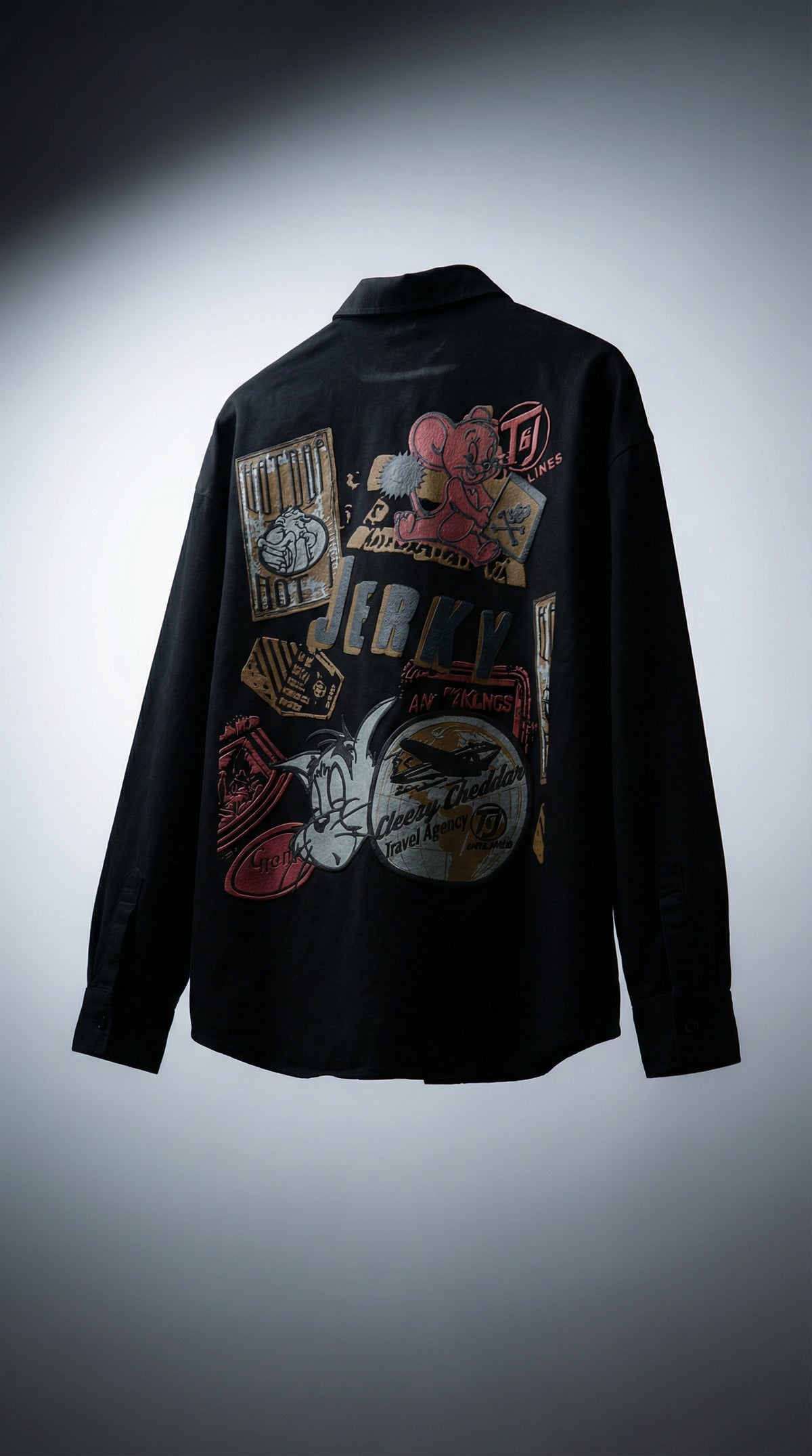 Shadow Back Graphic Shacket — Oversized Button-Up Fit — view 2