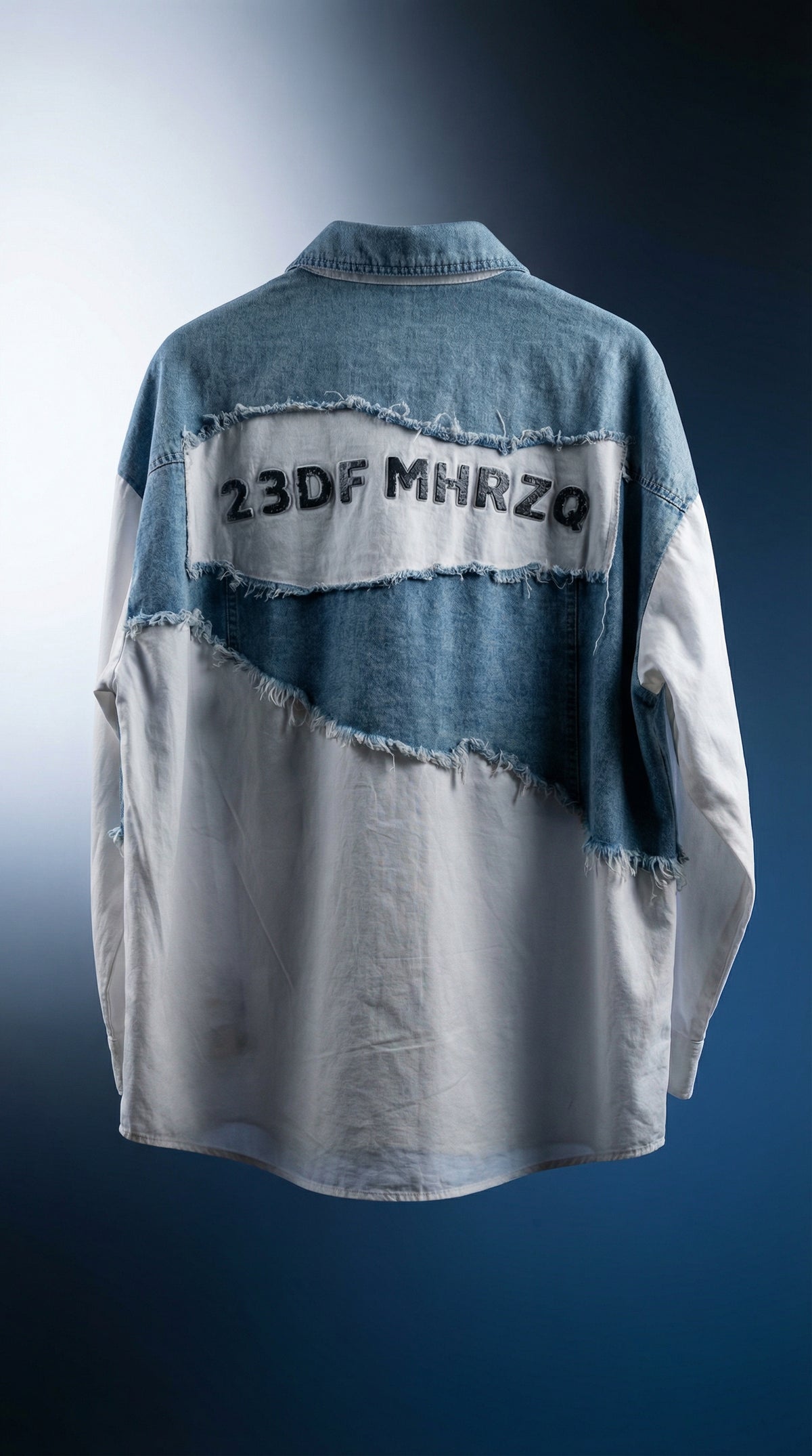 Denim Patch Shacket — Relaxed White Fit — view 2