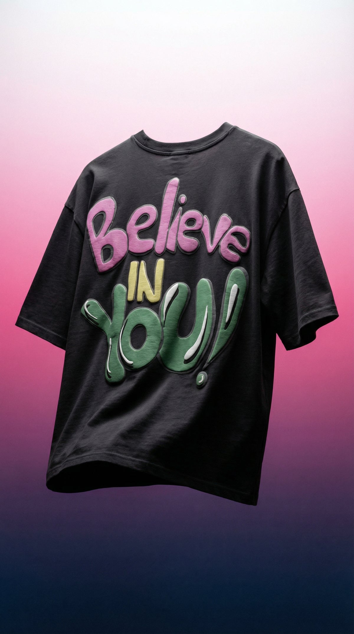 Black Oversized Fit Tee — Smooth Cotton Jersey — view 2
