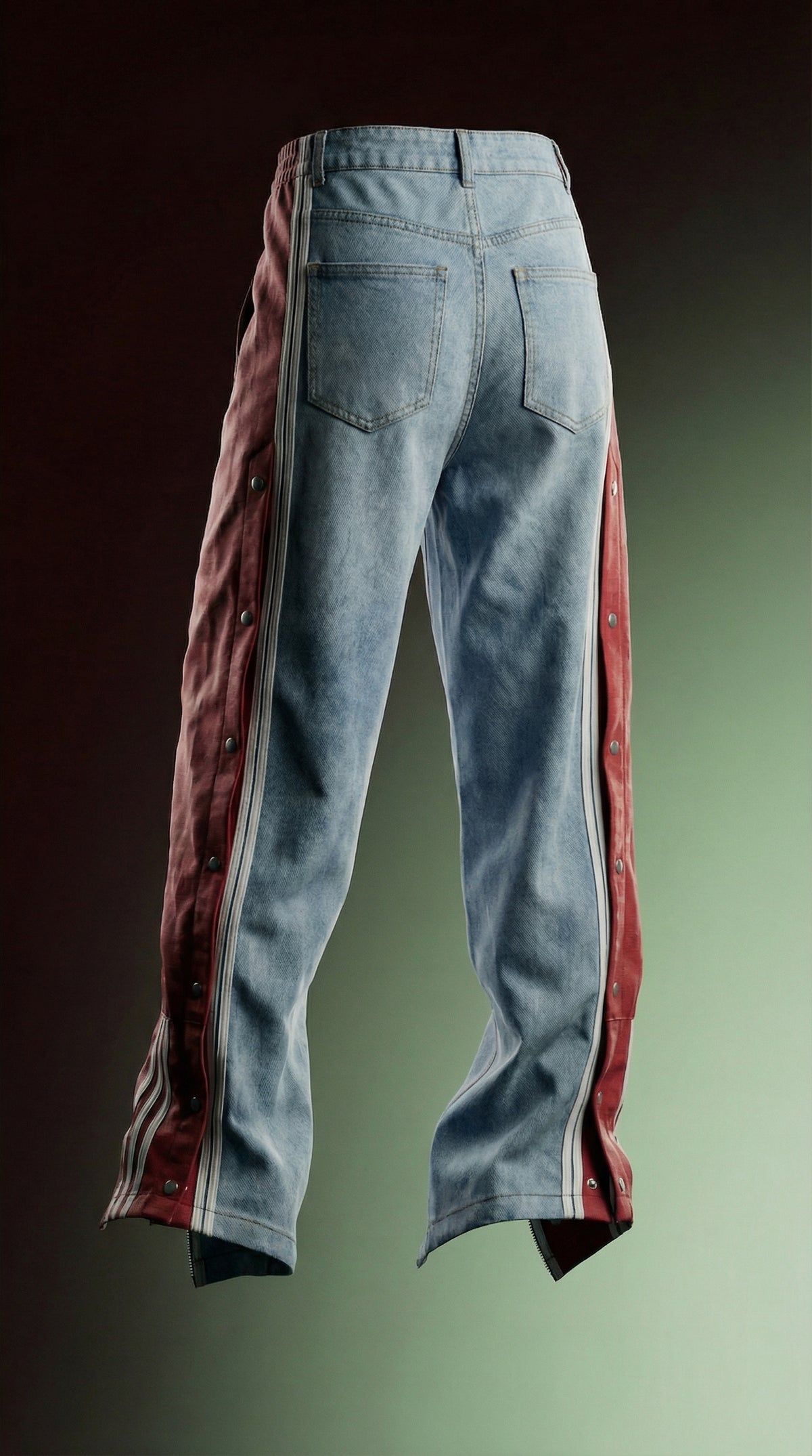 Denim Graphic Block Jeans — Multicolor Contrast Panel — view 2