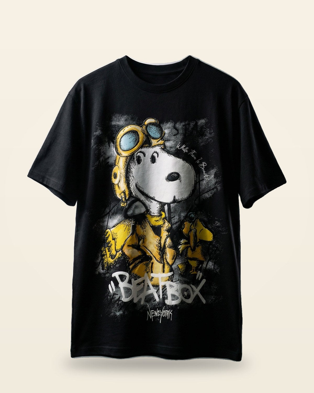 Beatbox Cartoon Graphic Tee — Black Premium Cotton