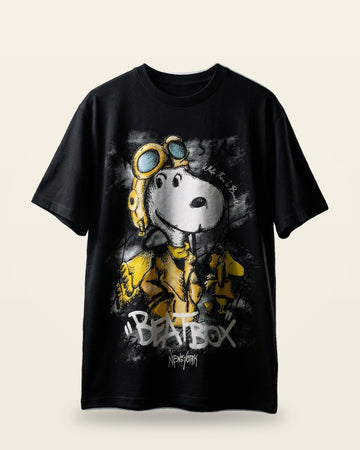 Beatbox Cartoon Graphic Tee — Black Premium Cotton