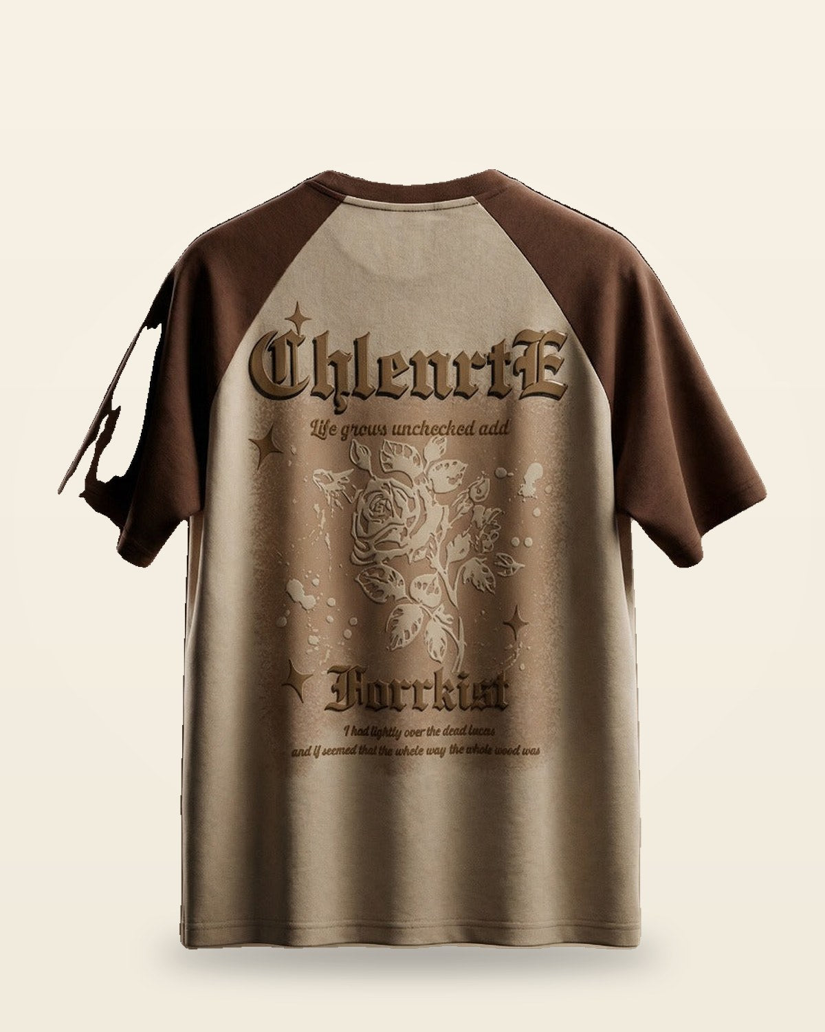 Beige Abstract Print Tee — Premium Cotton Fit