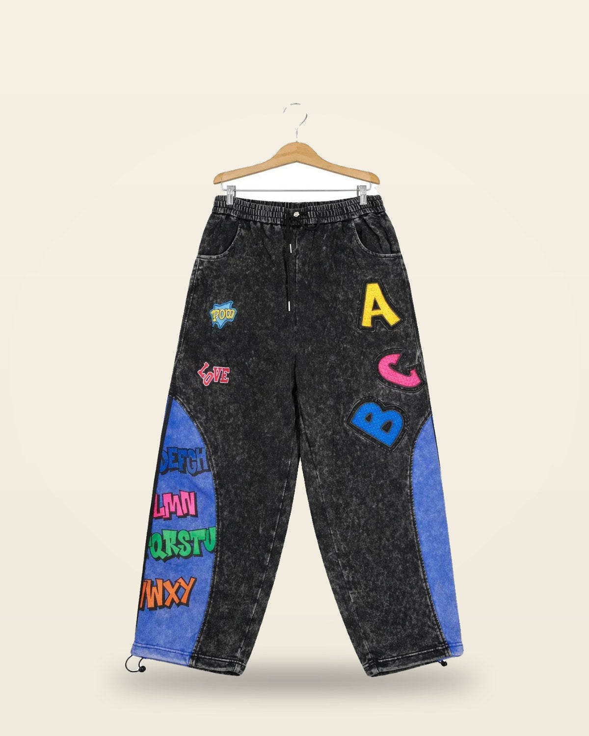 Black Blue Jogger Lower — Tapered Fit