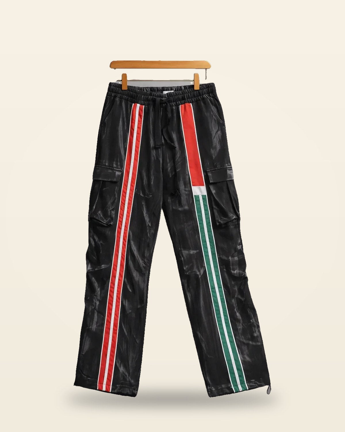 Black Cargo Joggers — Tapered Fit with Drawstring