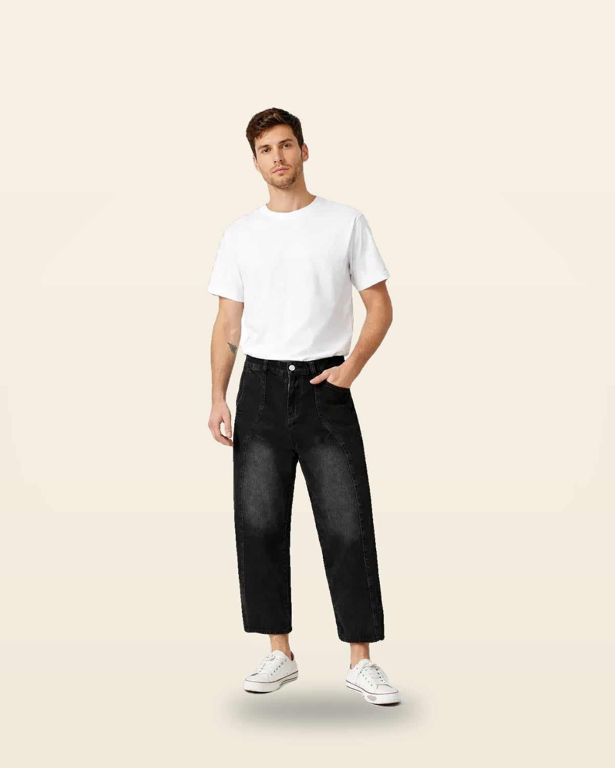 Black Tapered Joggers — Premium Stretch Cotton