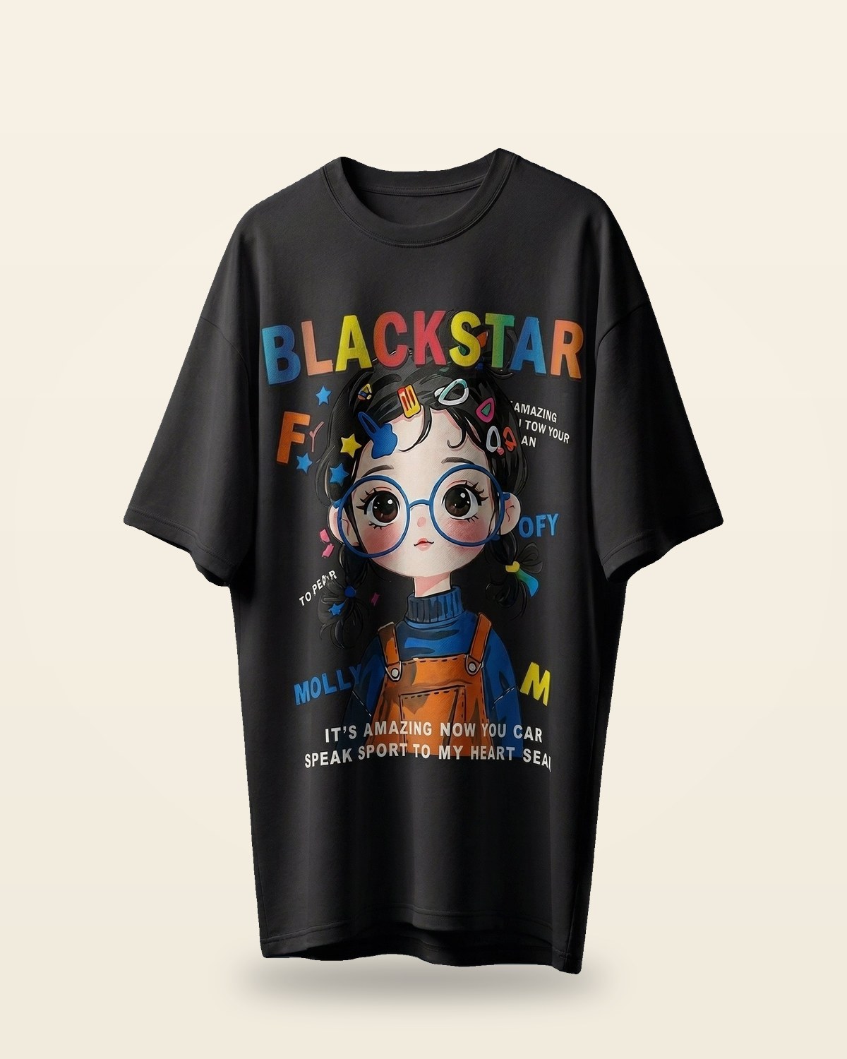 Blackstar Oversized Tee — Premium Cotton Drop-Shoulder Fit