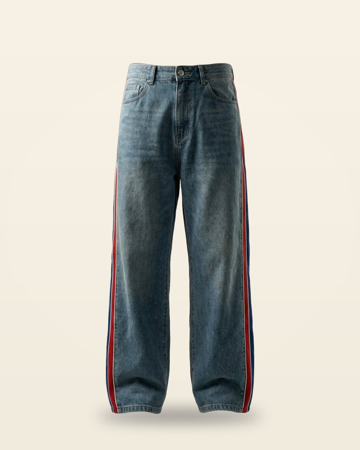 Blue Denim Jeans — Tapered Fit with Clean Wash