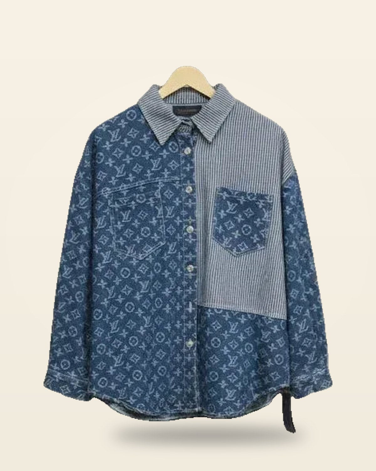 Blue Oversized Camp Collar Shirt — Full Sleeve Premium Fit