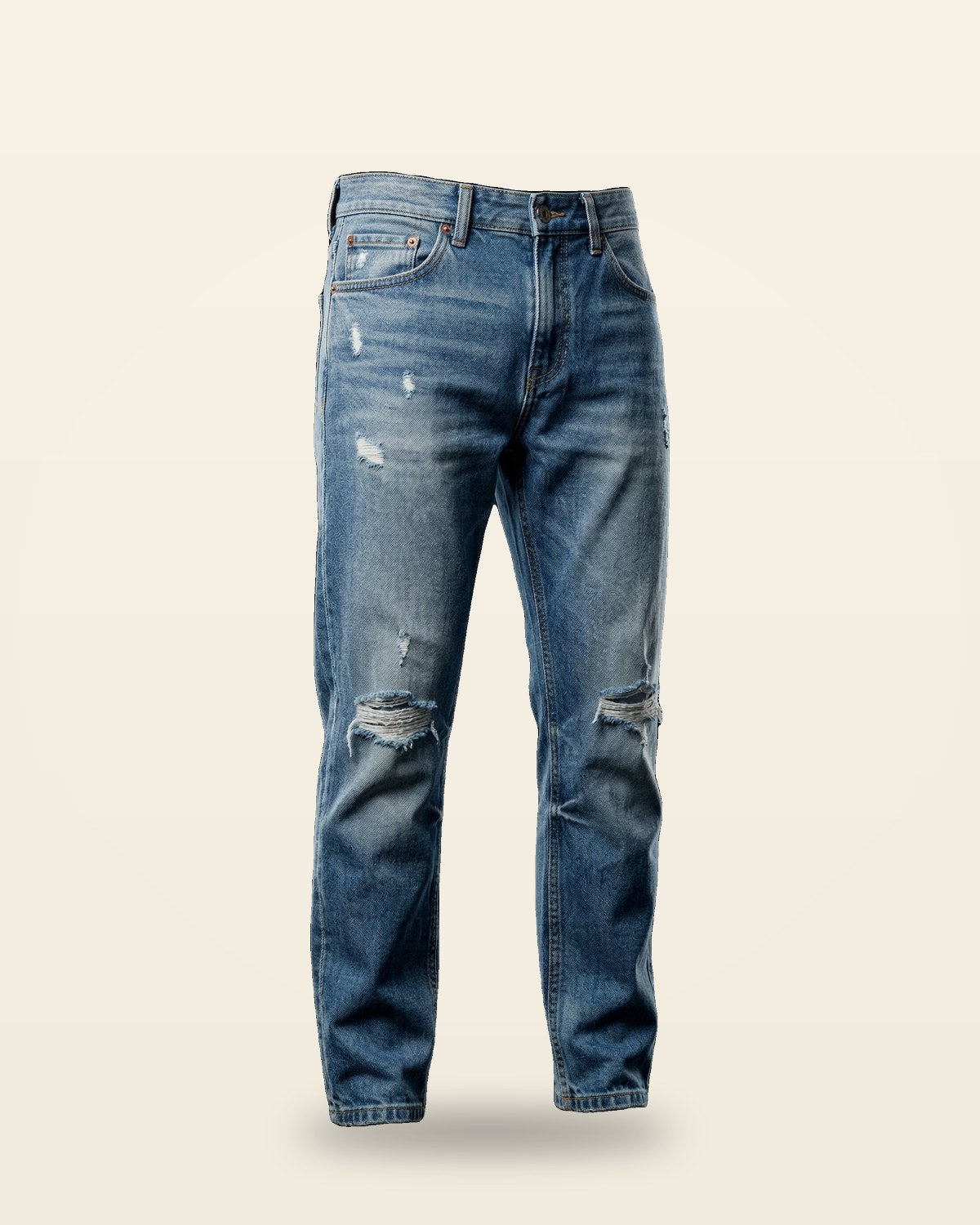 Blue Relaxed Denim Jeans — Clean Silhouette