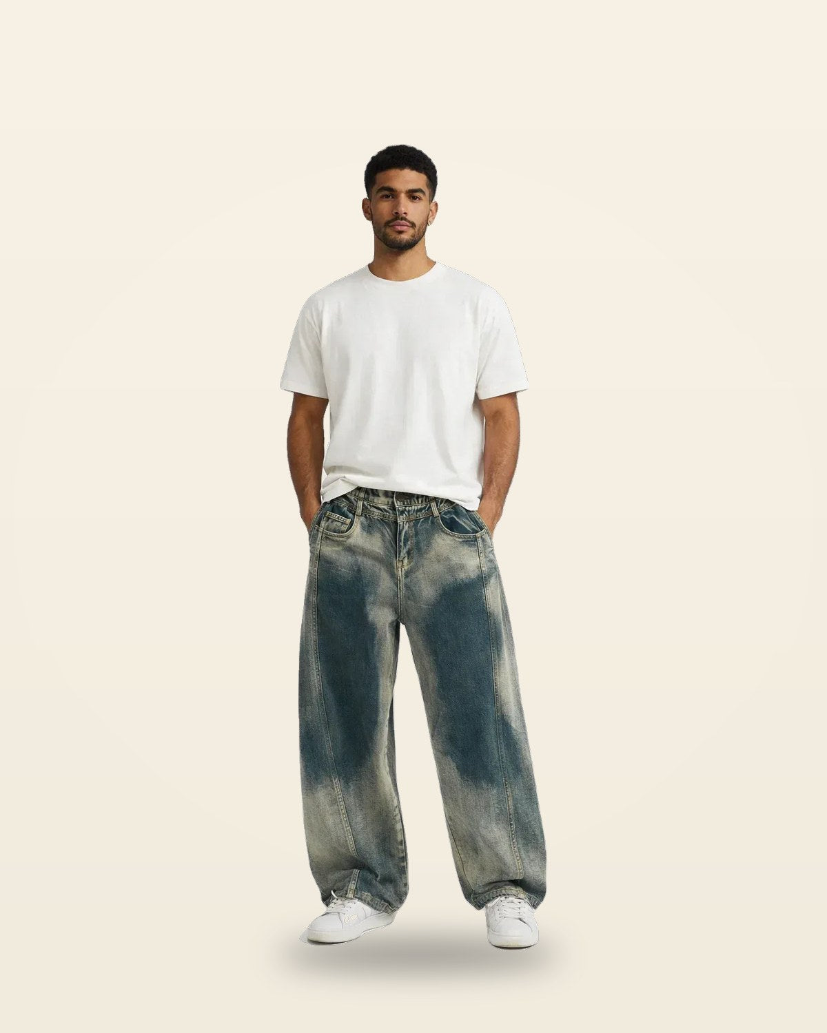 Blue Relaxed Joggers — Tapered Fit