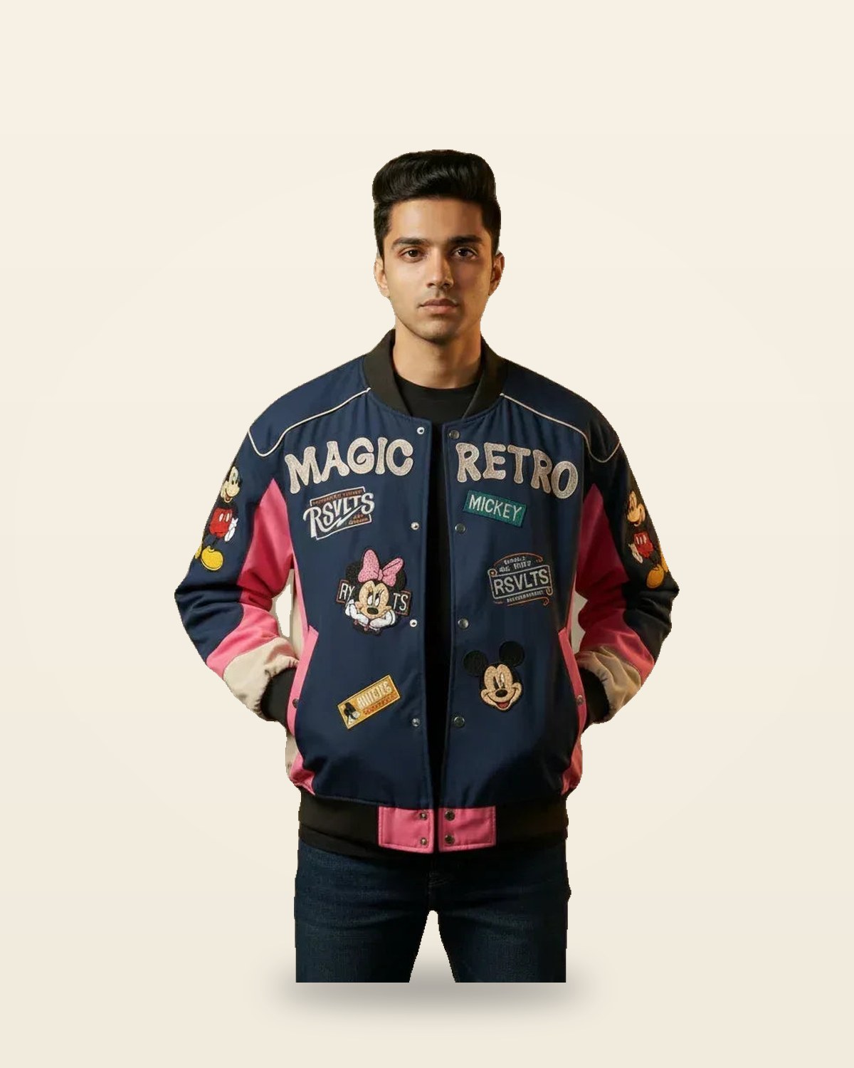 Blue Utility Jacket — Structured Fit with Hardware Detailing