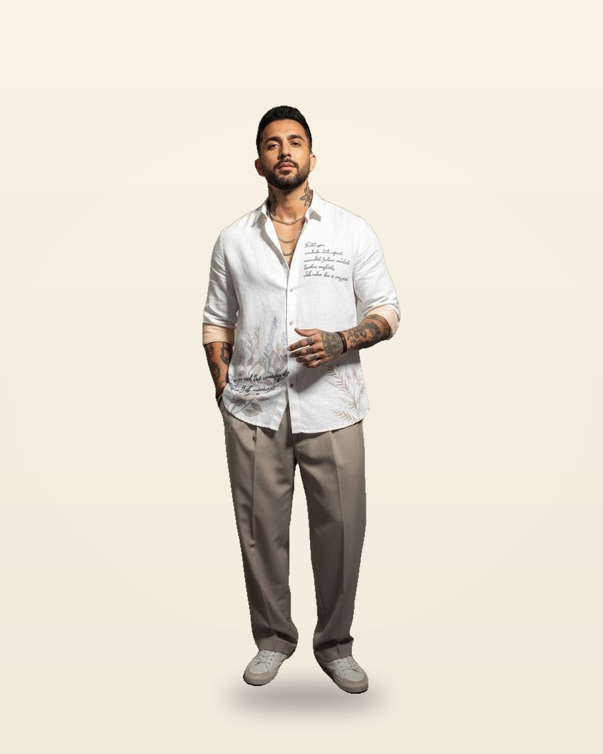 Bold Type Print Shacket — Relaxed Fit Shirt Jacket