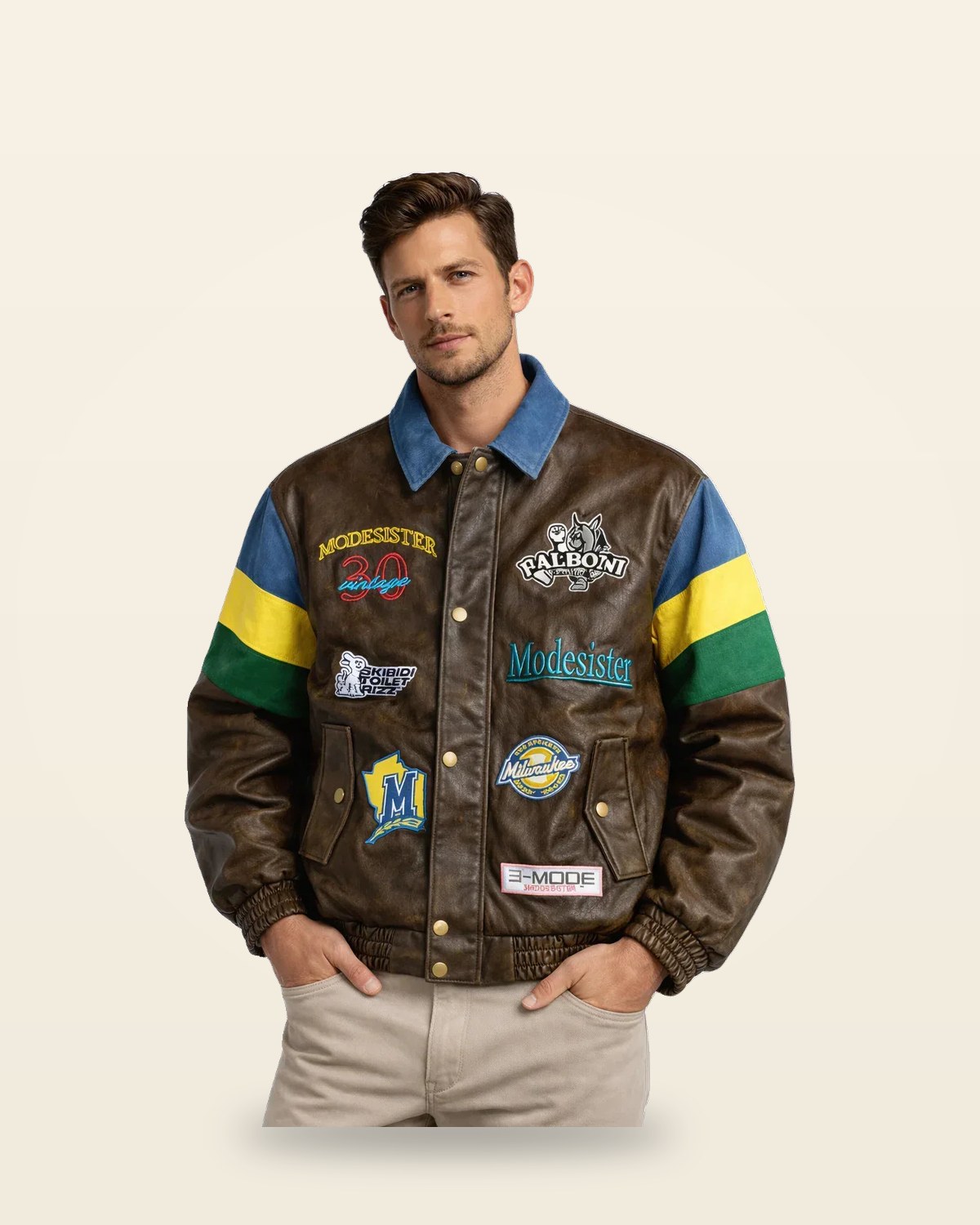 Brownvegan leather Jacket — Premium Streetwear Fit