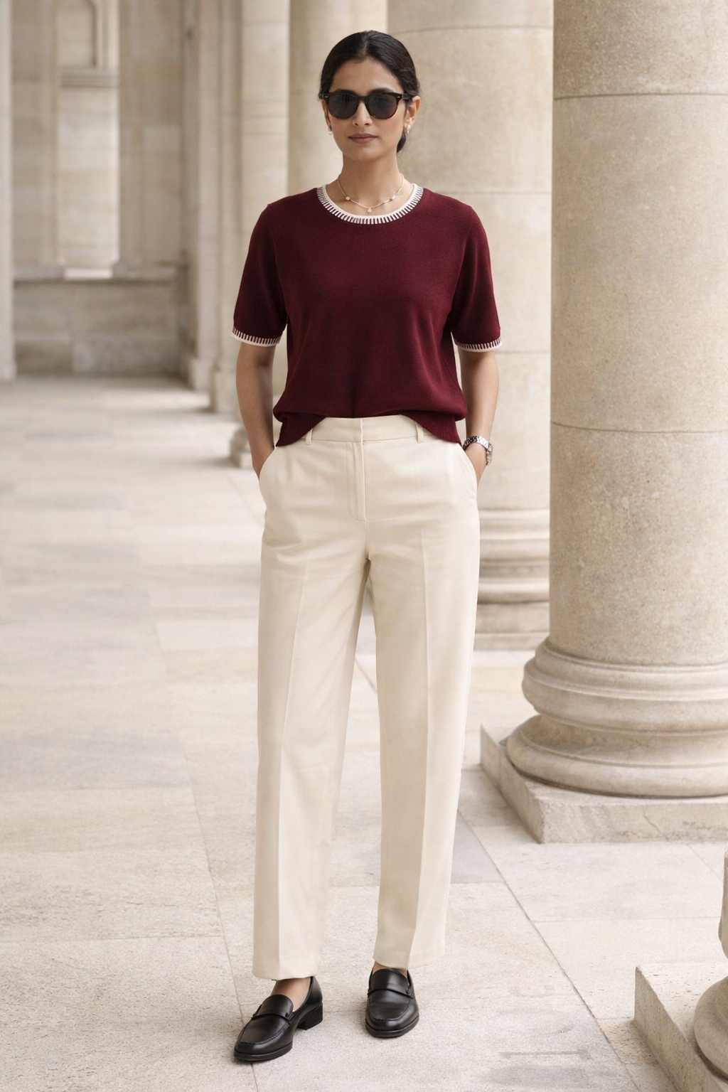Maroon Casuals Top by SANKI women's streetwear