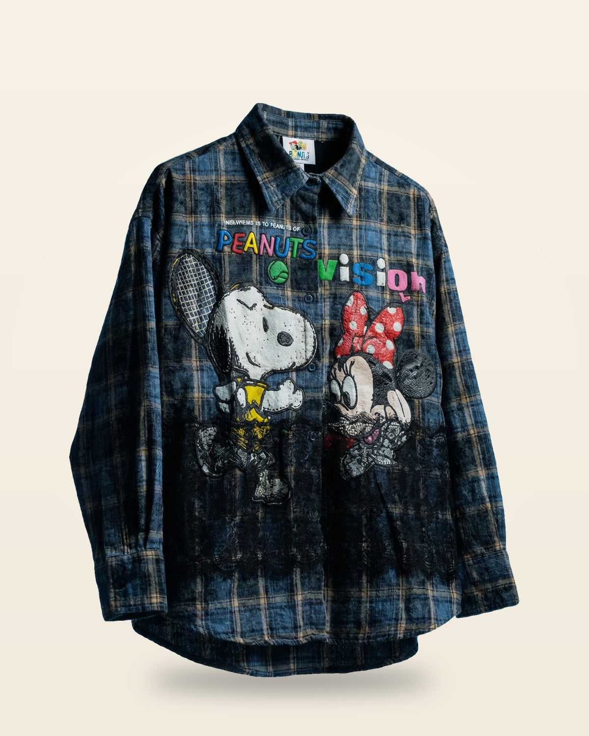 Cartoon Graphic Oversized Shirt — Blue Comfort Fit