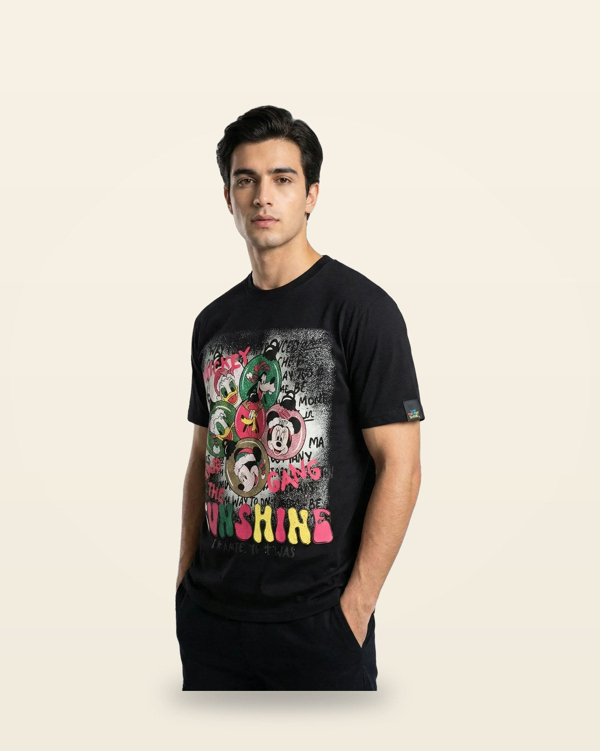 Cartoon Graphic Oversized Tee — Black Premium Cotton