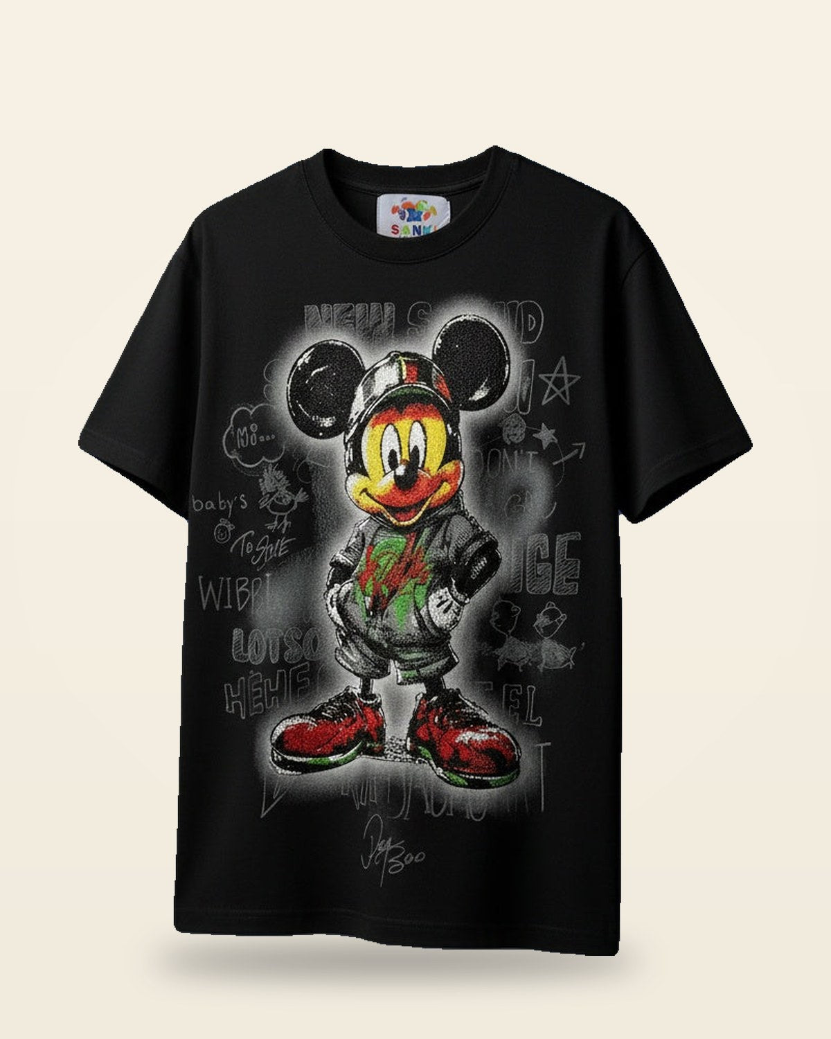 Cartoon Icon Graphic Tee — Premium Black Streetwear Fit