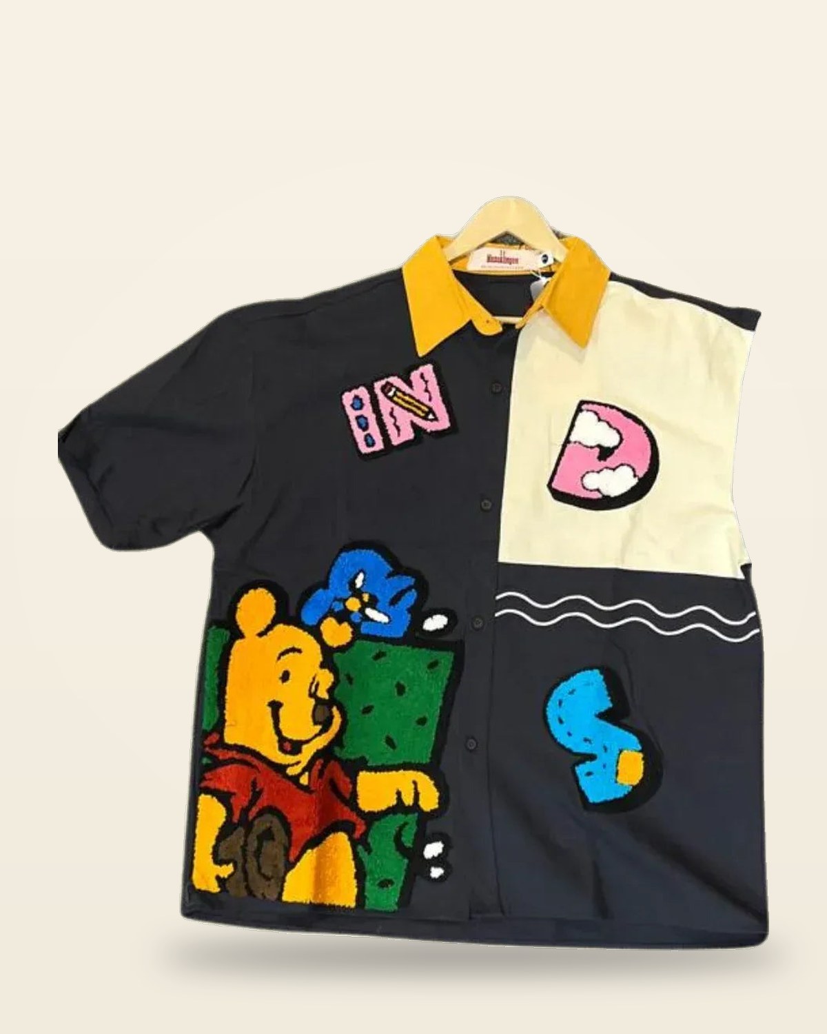 Cartoon Print Half Sleeve Shirt — Oversized Fit