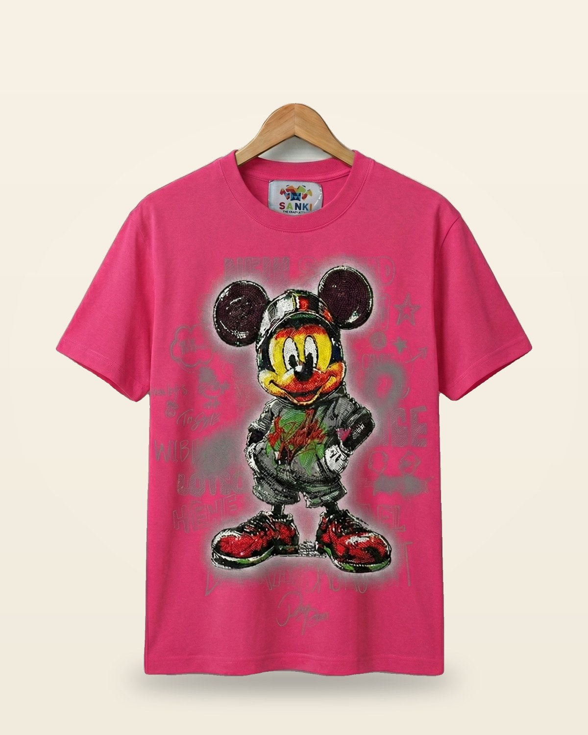 Cartoon Street Icon Graphic Tee — Pink Premium Fit