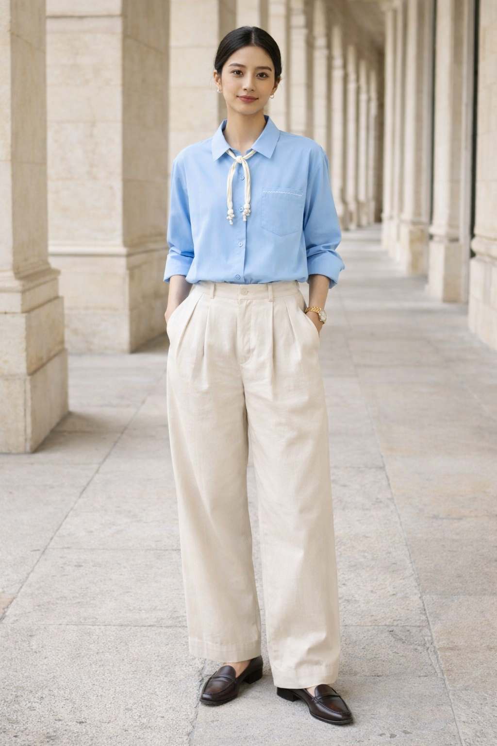 Sky Blue Casuals Shirt by SANKI — regular fit women's streetwear