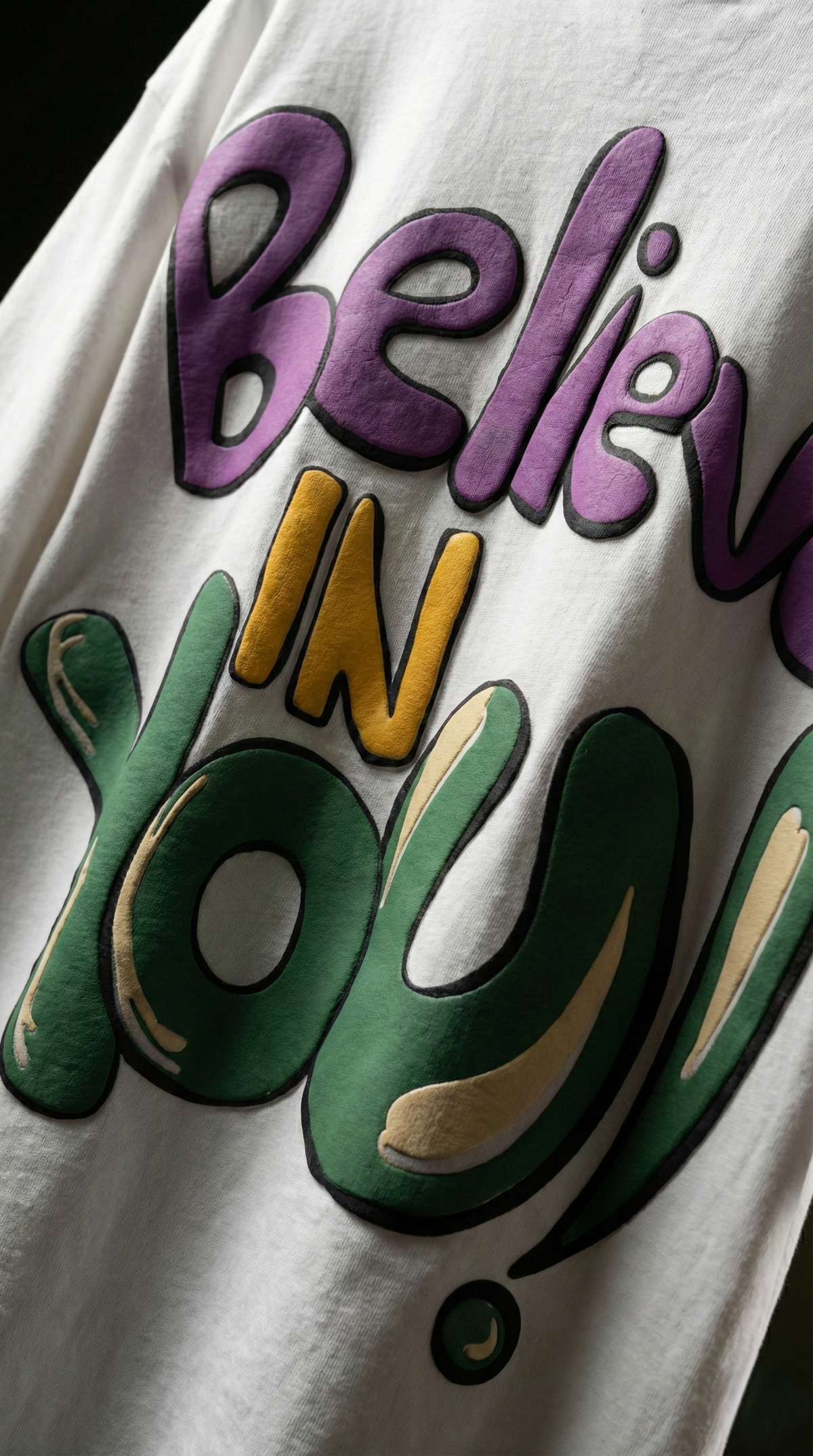 Geometric Print Oversized Tee — Bold Type Print — view 3