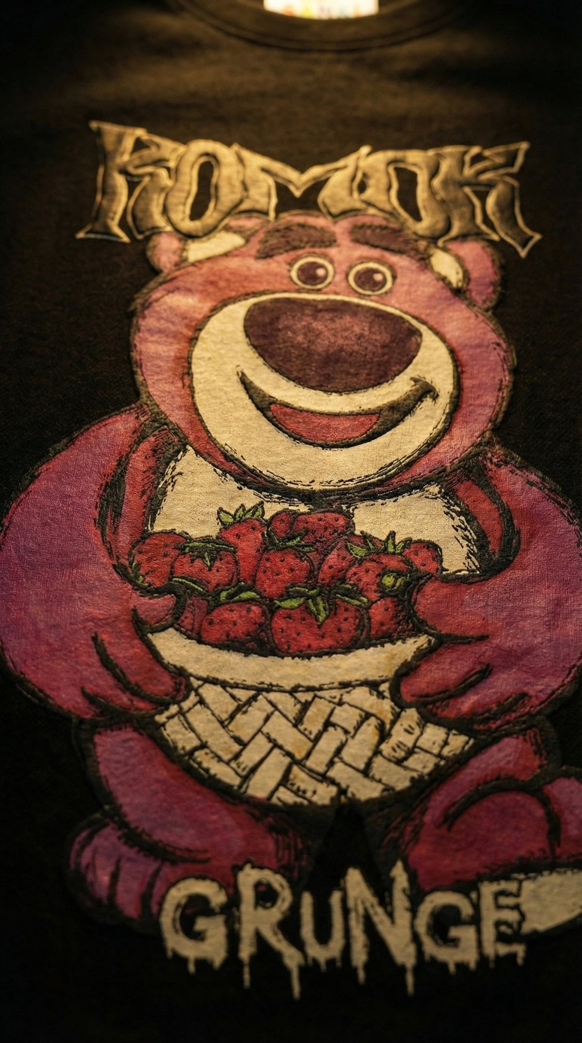 Grunge Bear Graphic Tee — Black Premium Cotton Fit — view 3