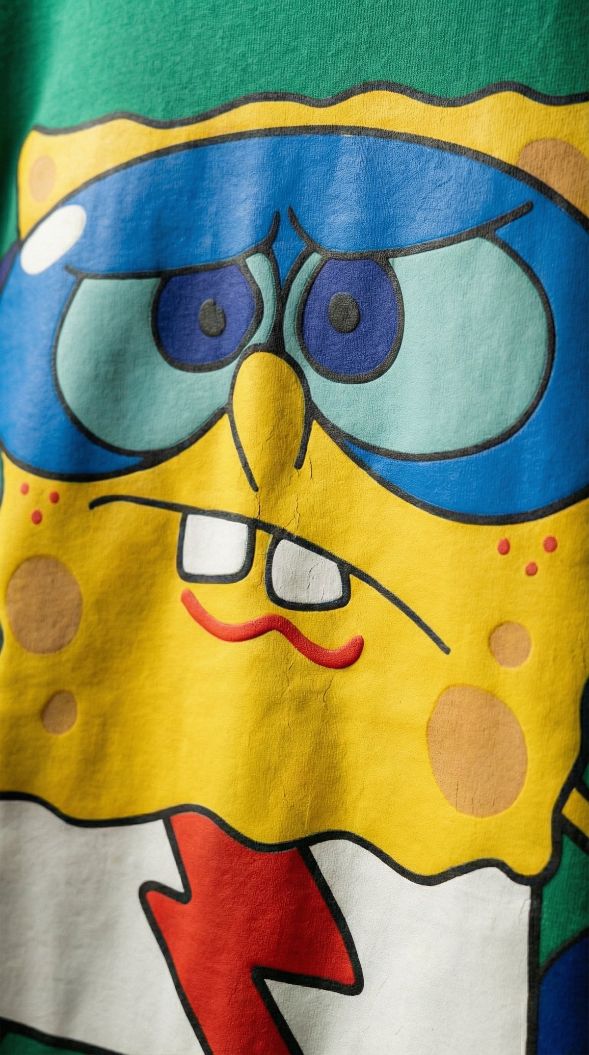 Funky Graphic Oversized Tee — Green Bio-Washed Cotton — view 3