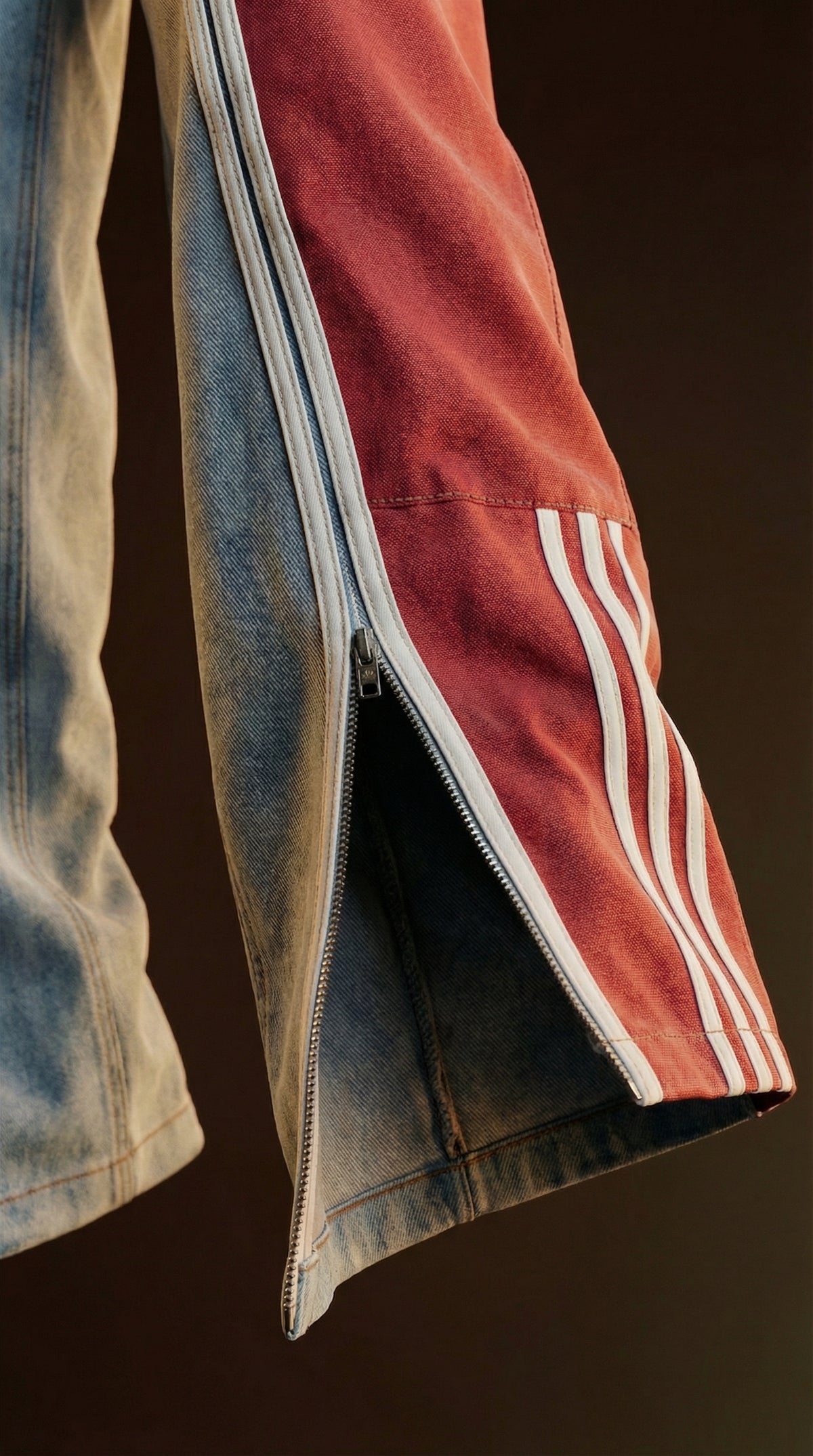 Denim Graphic Block Jeans — Multicolor Contrast Panel — view 3