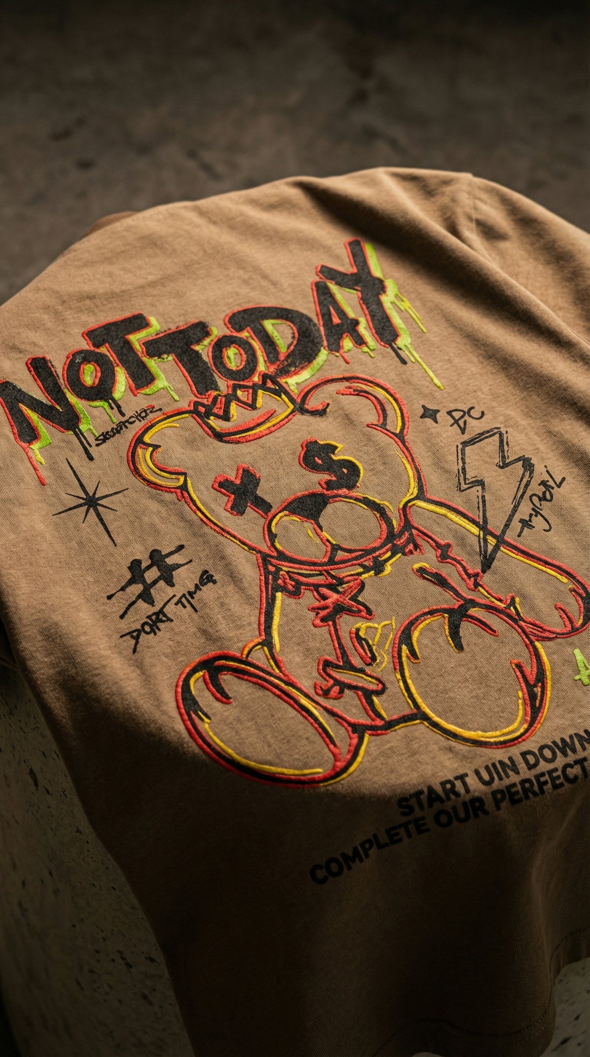 Not Today Graphic Tee — Minimal Print Fit — view 8