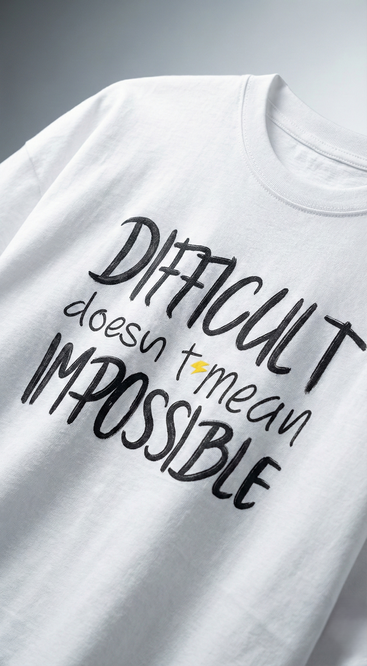 Impossible Mindset Graphic Oversized Tee — Black White — view 5