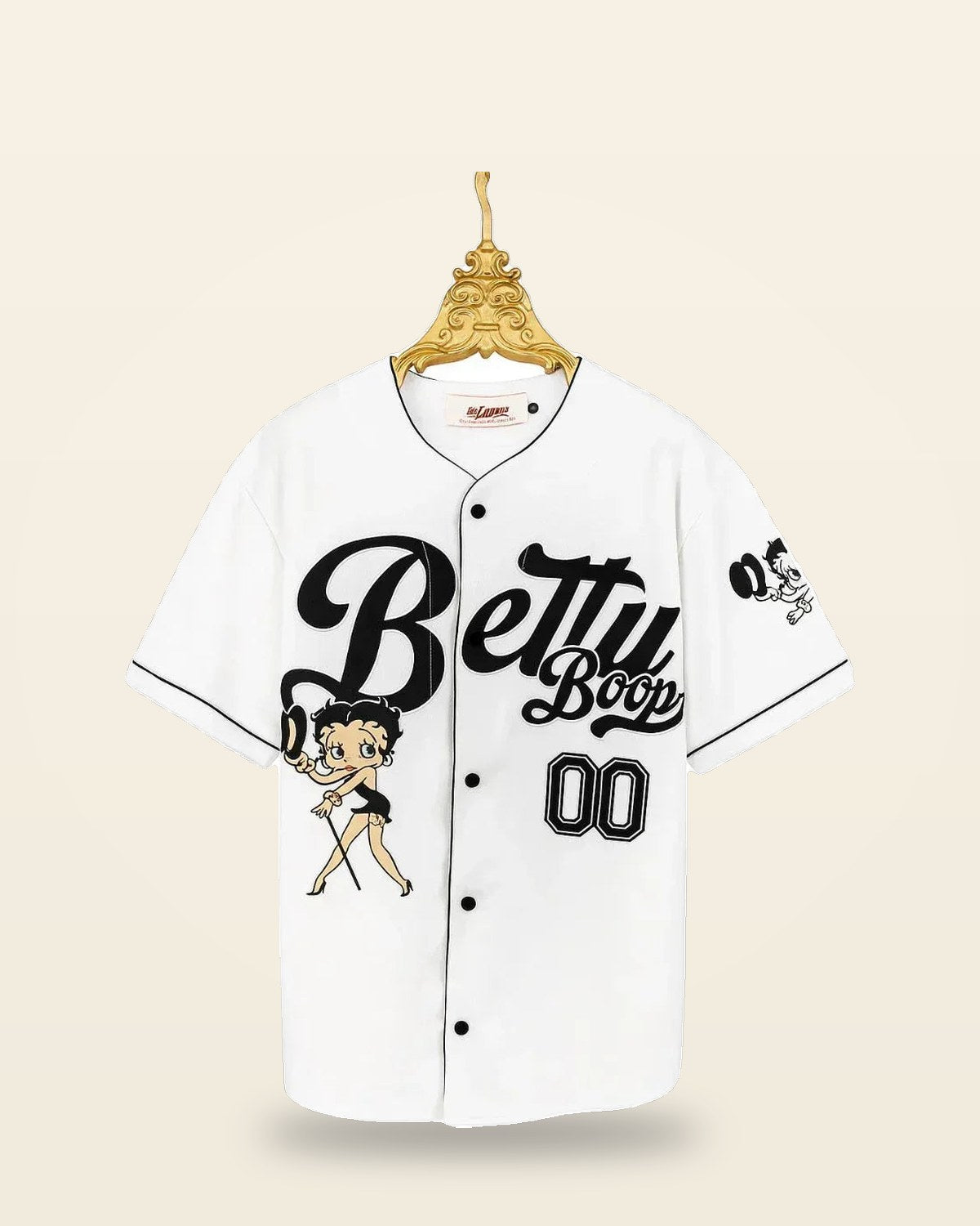 Contrast Piped Baseball Jersey Shirt — White Cotton Blend