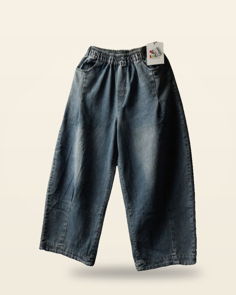 Cozy Core Wide-Leg Joggers — Relaxed Fit in Blue
