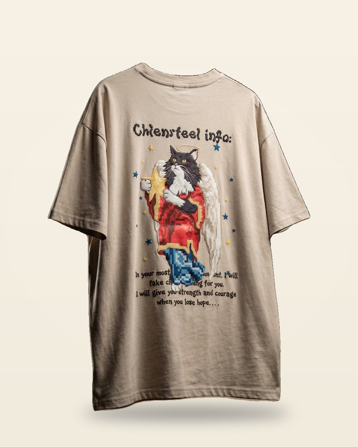 Cream Half-Sleeve Fit — Smooth Texture Premium Tee