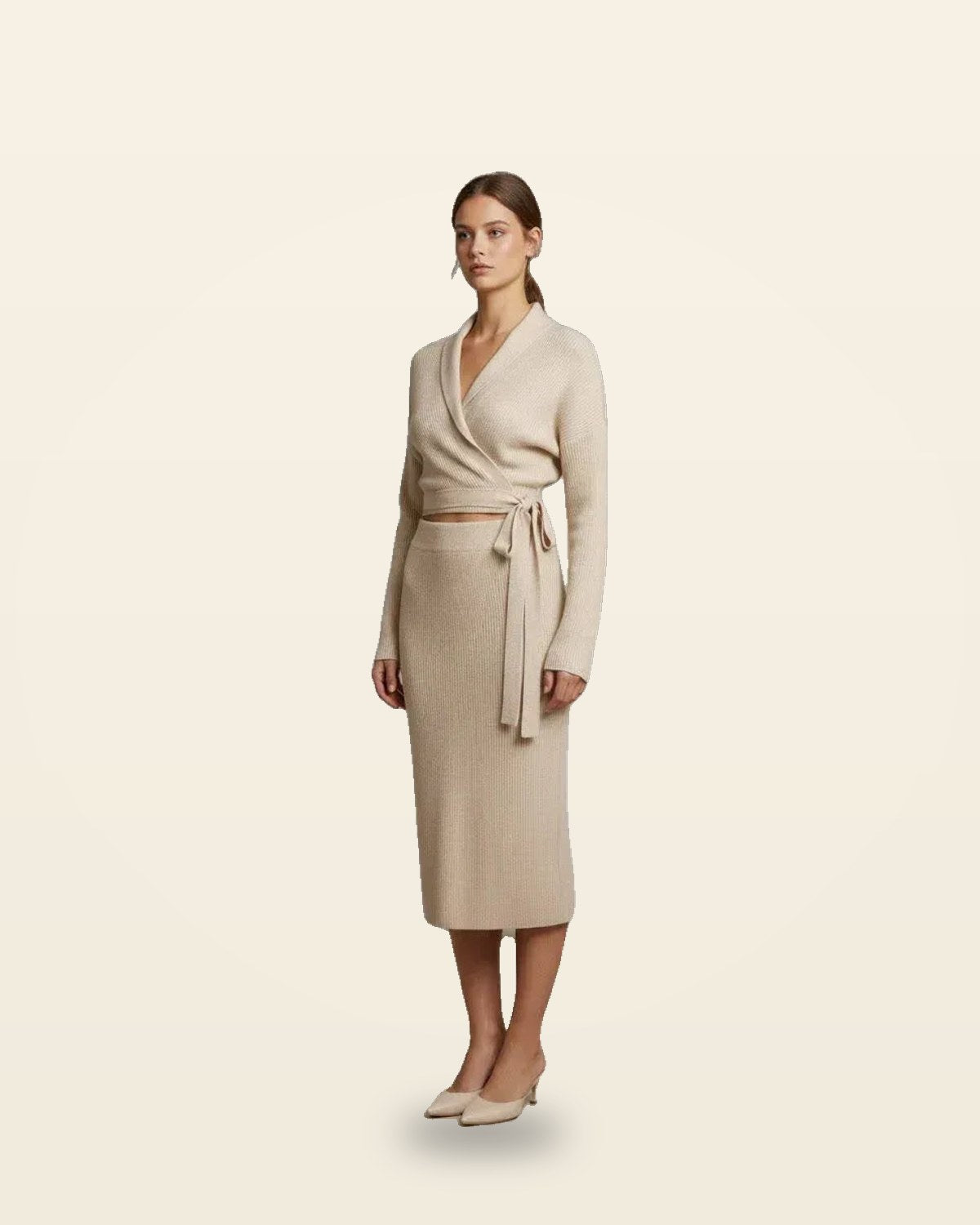 Cream Luxe Co-Ord Set — Women's Premium Matching Fit