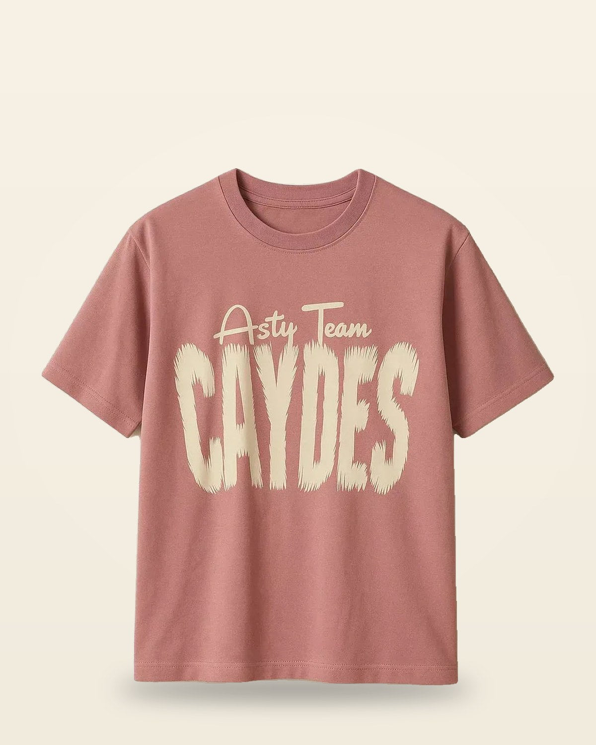 Cream Print Oversized Tee — Relaxed Fit Cotton