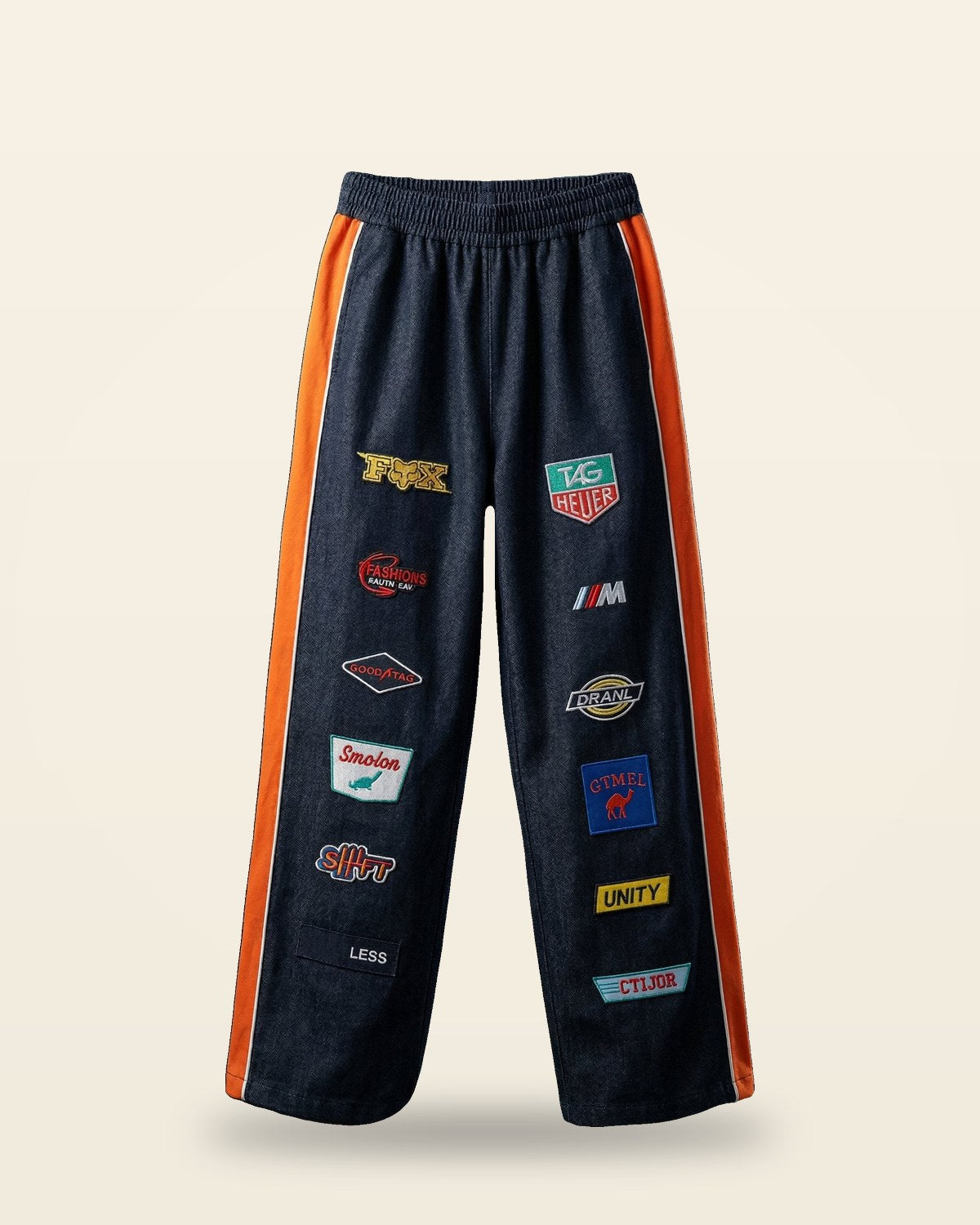 Denim Graphic Block Lower — Premium Cotton Twill Jogger