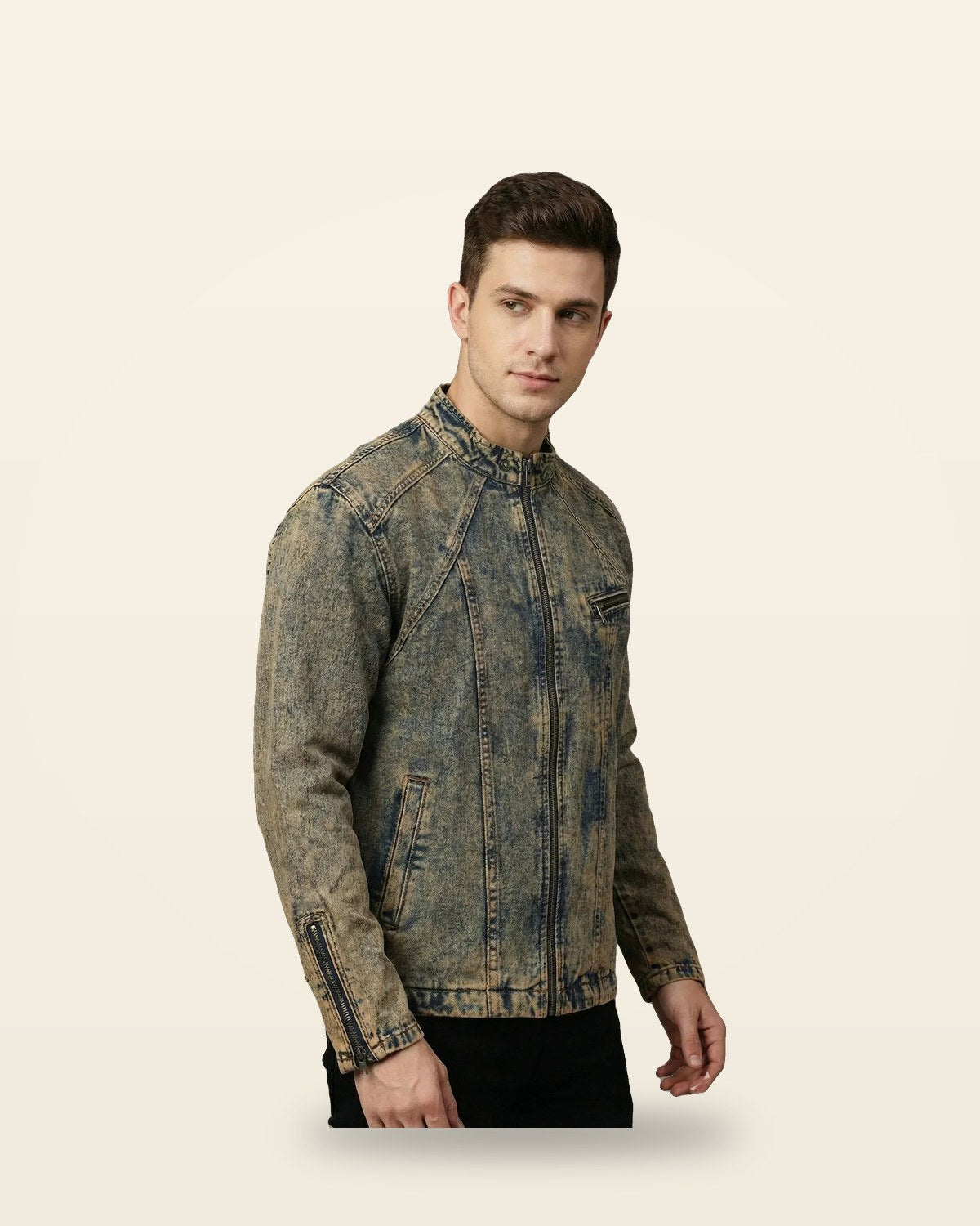 Denim Print Full Sleeve Shirt — Oversized Fit