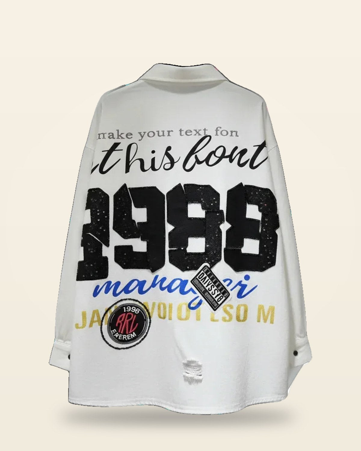 Distressed 1988 Graphic Oversized Shirt — Vintage Fit