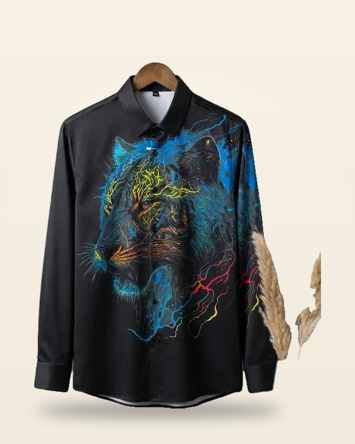 Dual-Tone Full Sleeve Shirt — Black White Fit
