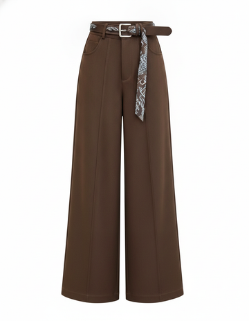 SANKI Brown Baggy Fit Trousers for Women